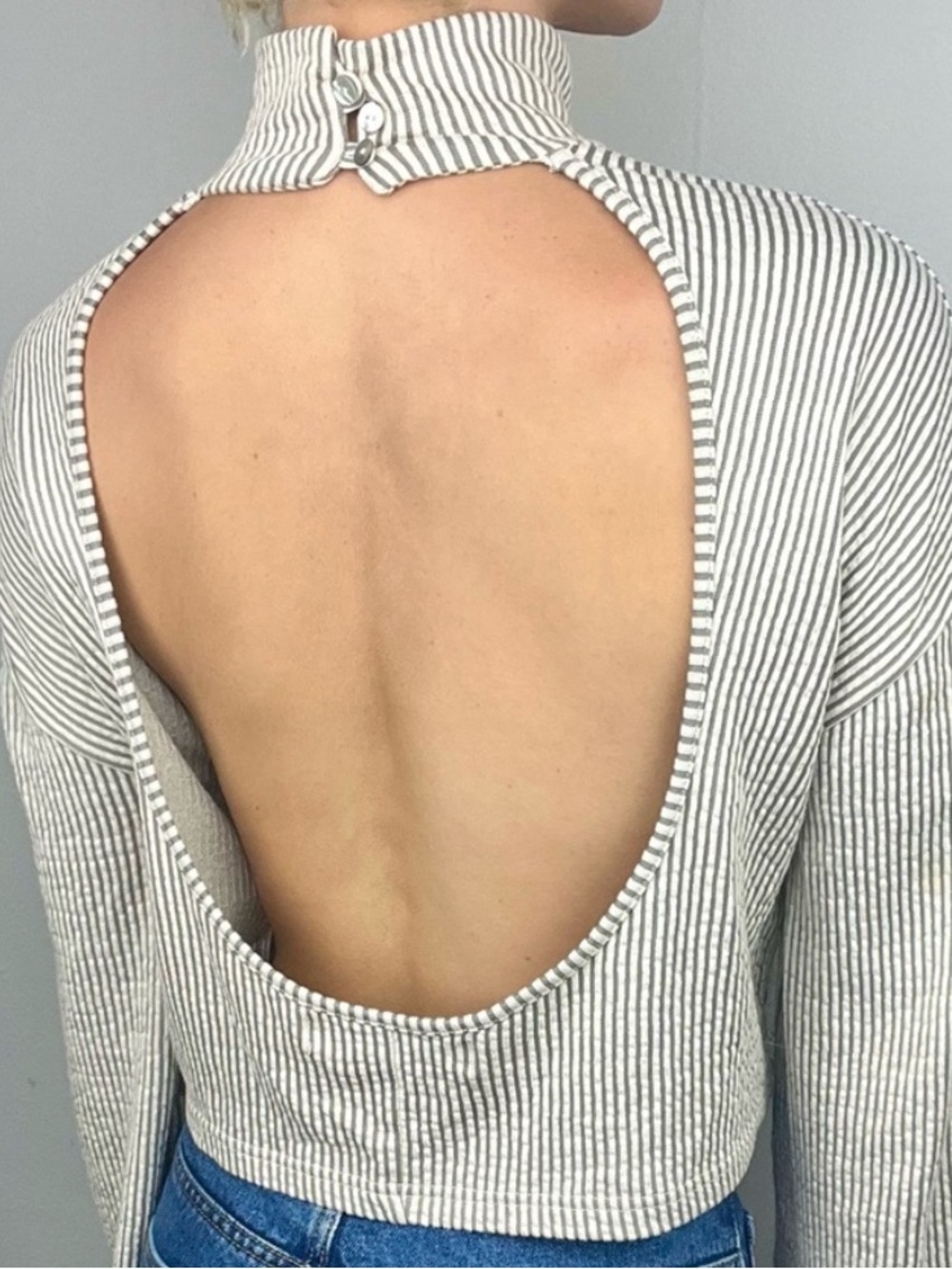 FP BEACH long sleeve backless top